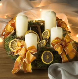 Adventi koszorú, narancsos