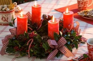 Adventi koszorú, piros